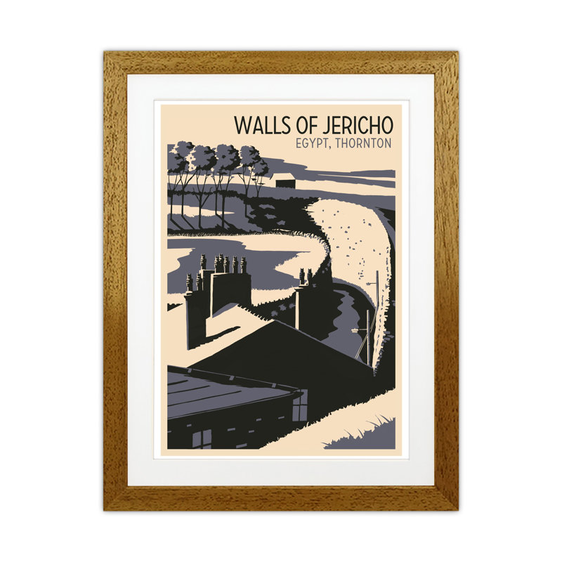 Walls Of Jericho by Richard O'Neill - Print, 43.5cm H x 33.5cm W x 3cm D, Brown Framed