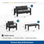 Ensemble de conversation moderne en aluminium 4 pièces pour patio, canapé 4 places avec coussins épais gris foncé et structure grise et table basse-368108622-368108617
