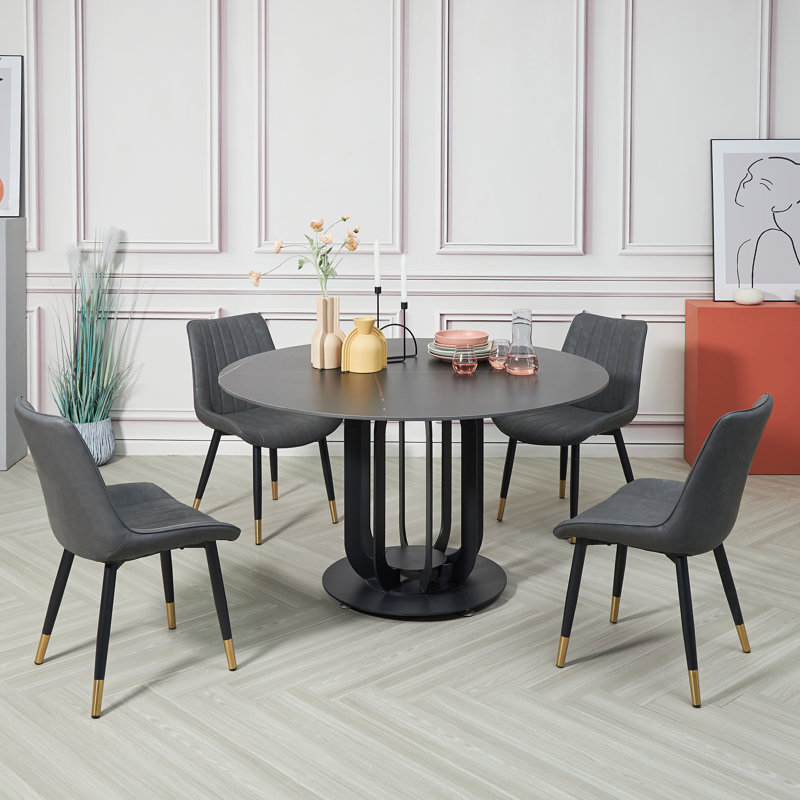 4 Alfye Upholstered Dining Chair, Grey