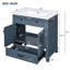 Meuble-lavabo de salle de bain rétro 30 po avec structure en bois massif, lavabo en céramique, planches, mécanisme de fermeture en douceur, beaucoup de rangement, quincaillerie exquise, meuble-lavabo à glissière à tiroir lisse, conception, lavabo brillant, portes,-55491079