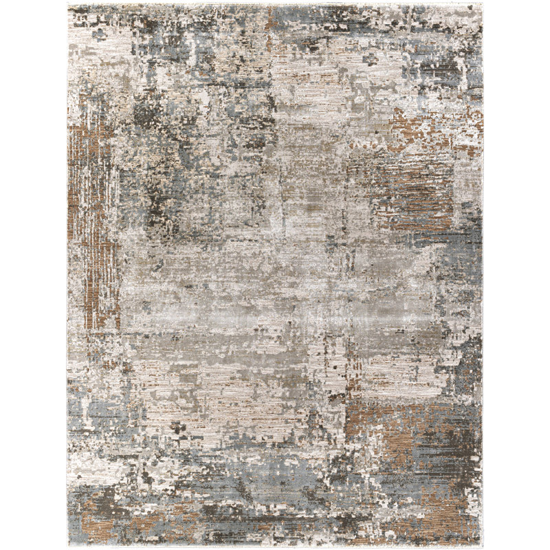 Tapis brun foncé / gris Bassler, Rectangle 12' x 15'