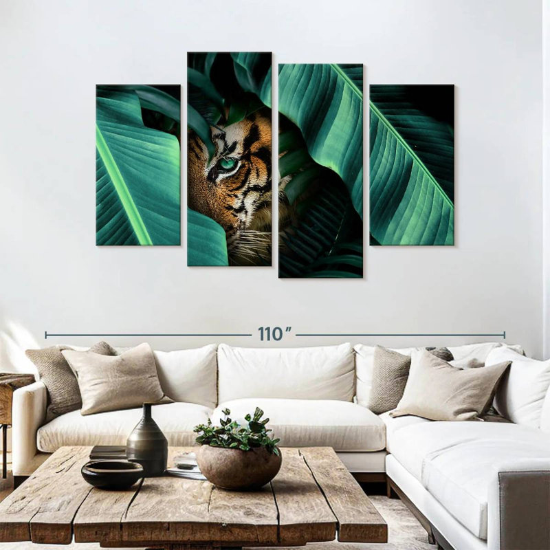 Brampt Hiding Tiger, 54" H x 84" W