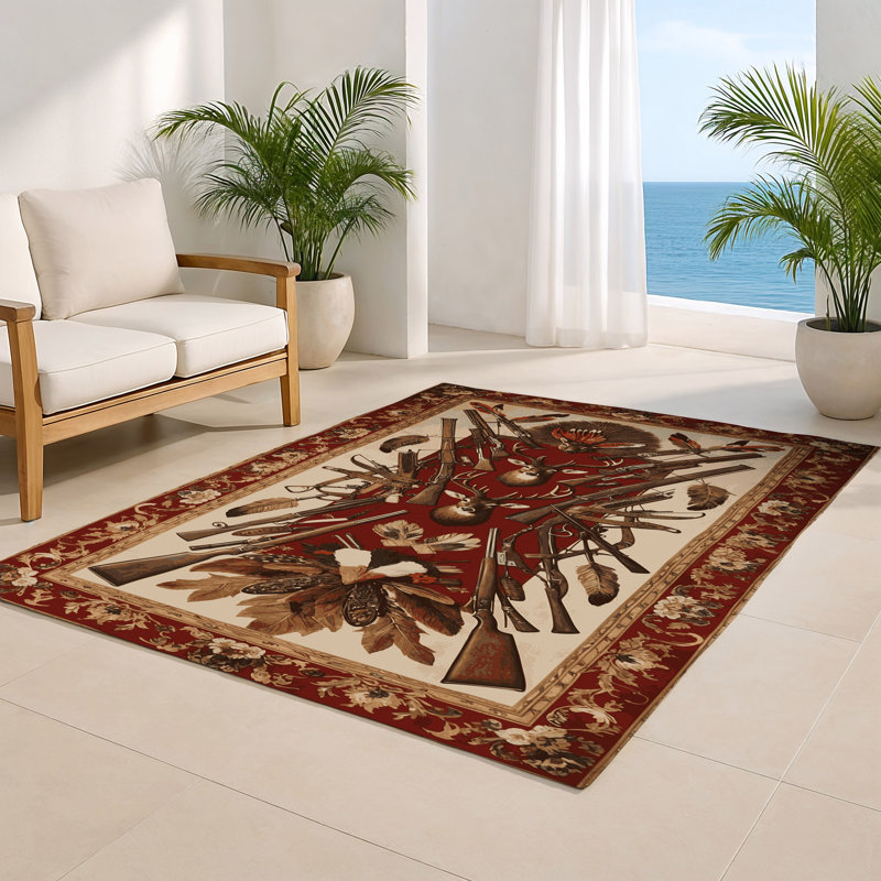 Tapis d'intérieur et d'extérieur brun français, Rectangulaire 8 pi x 10 pi