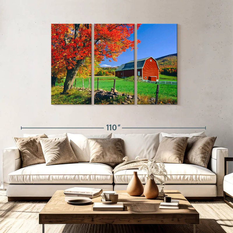 Alvord Sugar Maple Near Red Barn, 48" H x 74" W