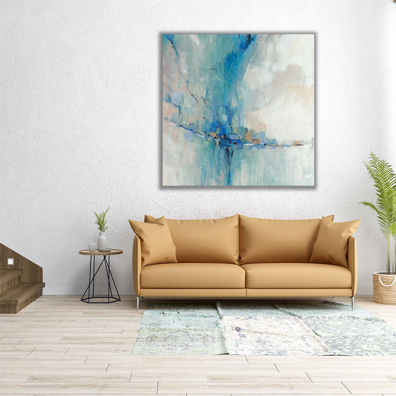«Blue Stone Abstract I», reproduction d'art sur toile, H 30 po x l 30 po
