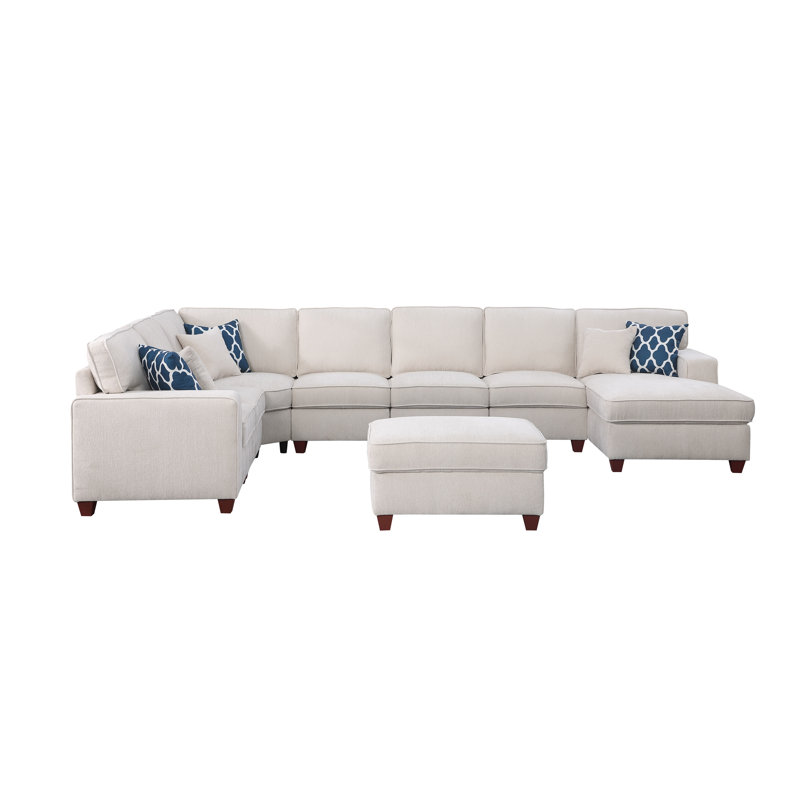 Grand canapé modulaire Jiten, Chenille beige