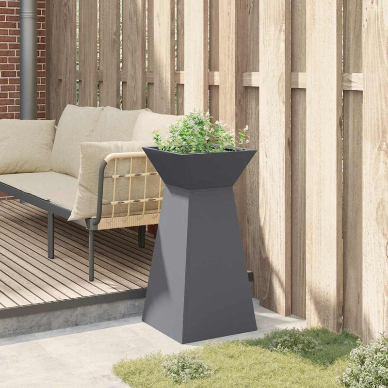 Pillar Planter Steel, 73cmH x 35cmW x 35cmD, Anthracite