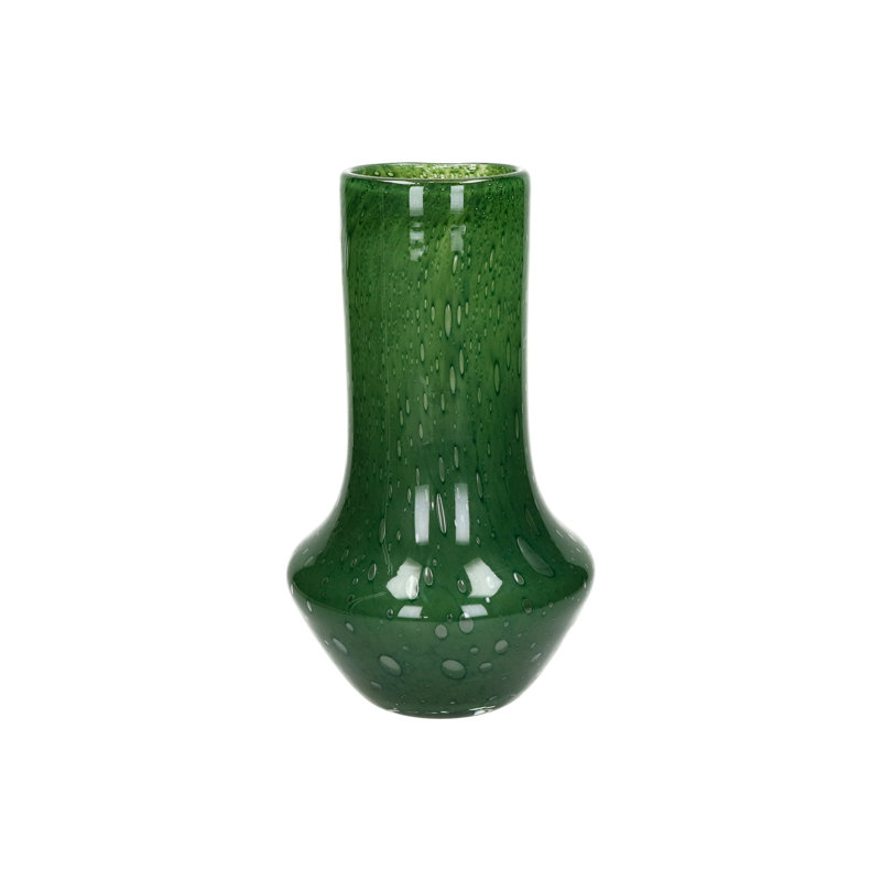 Vase en verre Alexes, H 11,81 po x l 6,88 po x P 6,88 po, Vert