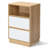 15.7" White Nightstand, P2 Particleboard, Matte Melamine, Beveled Drawer, 2 Drawers (2 Pcs)-869608488