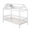 Lit taille maison en bois avec clôture,-100942888