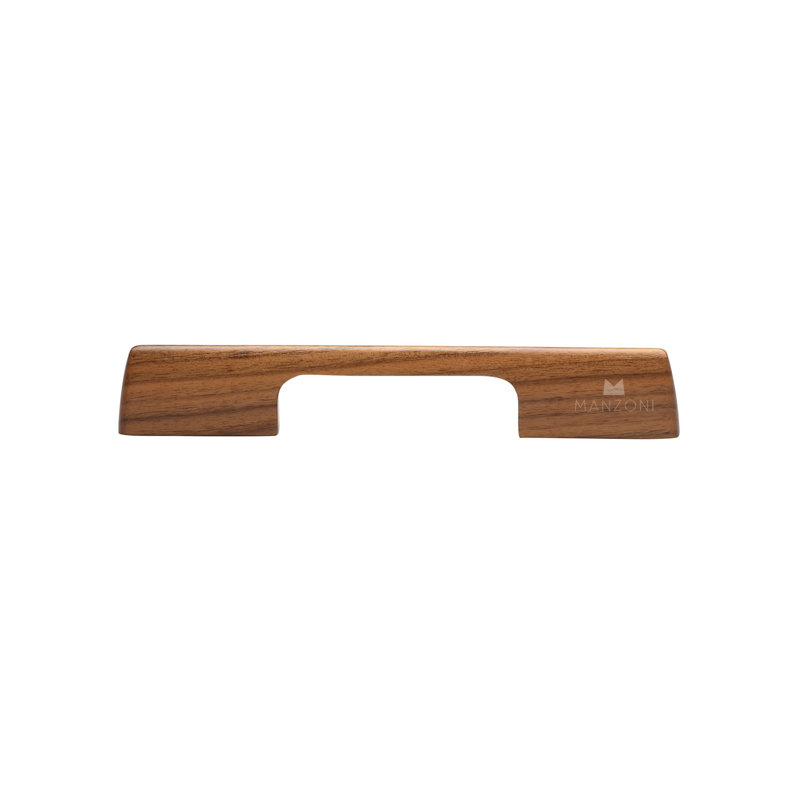Sleek Designer Wood Cabinet Pull, Walnut,  6 5/16"
