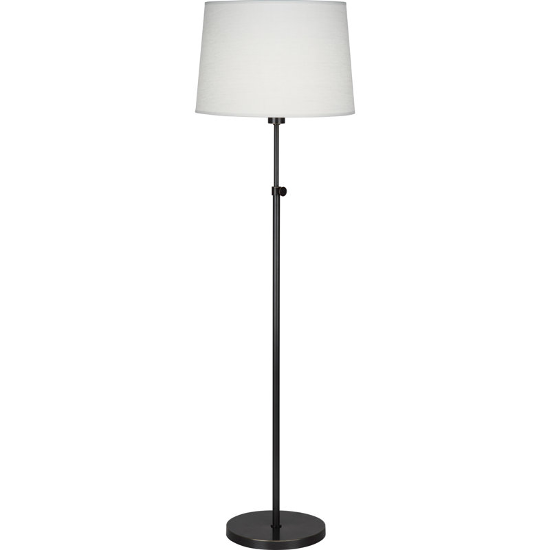 Adjustable Height Deep Patina Floor Lamp With Oyster Shade - Contemporary & Transitional Lighting Fixture, Bronze