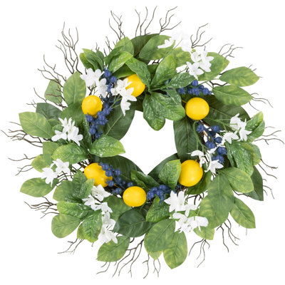 24" Lemon Wreath Window Wall Decor