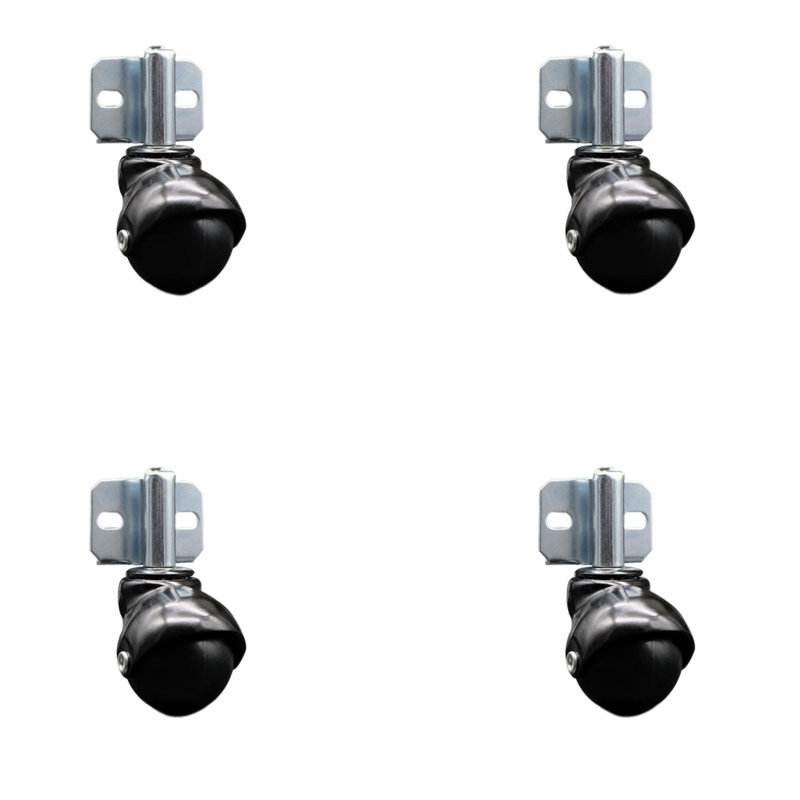 Polyolefin Caster, Gloss Black