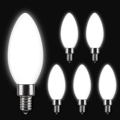 Dimmable LED Chandelier Light Bulbs 5.5W(60W Equiv.) Cool White E12/Candelabra Base -  TORCHSTAR, 85538