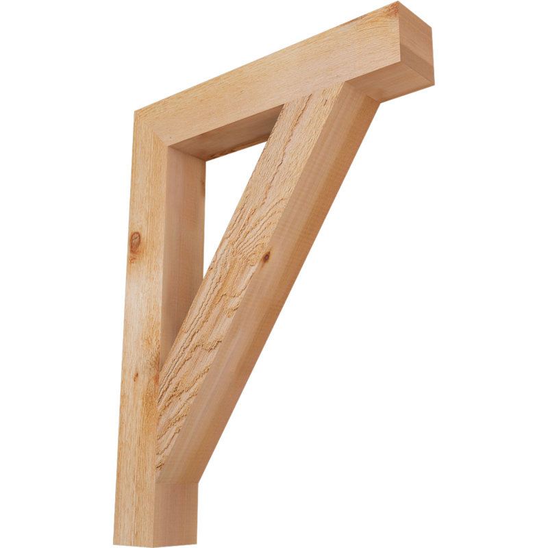 Traditional Block Bracket, 32" H x 4" W x 24" D, Western Red Cedar (Rough Sawn)