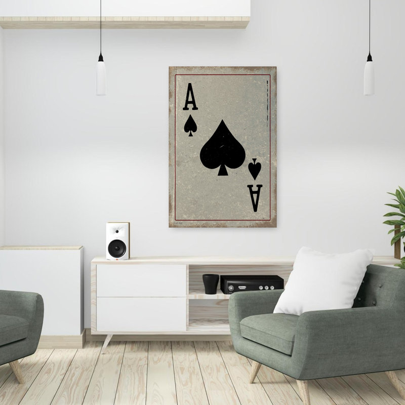 Ace of Spades, art contemporain abstrait, H 36 po x l 24 po
