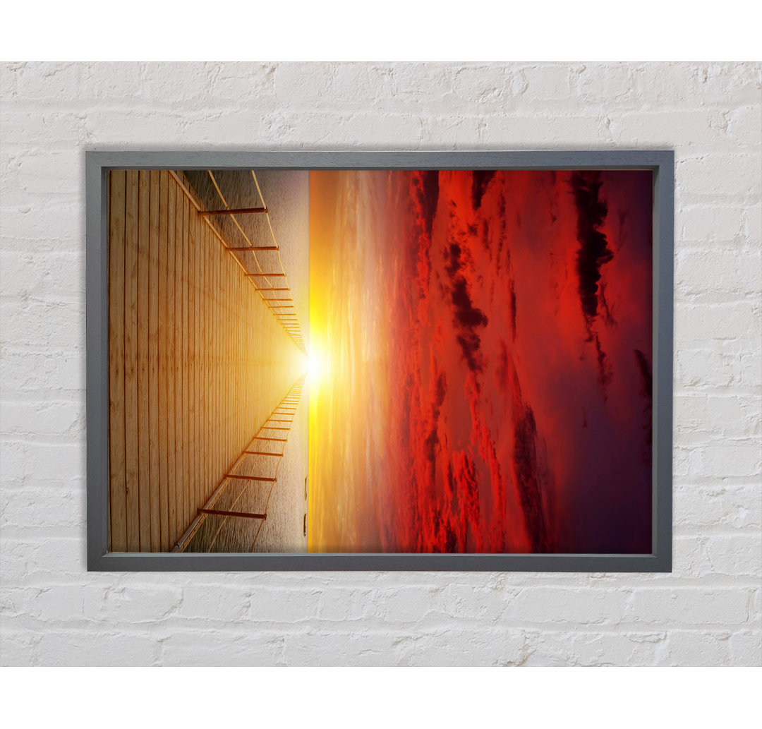 Amazing Sunset Boardwalk - Single Picture Frame Kunstdrucke auf Leinwand