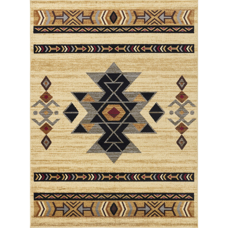Durable Polypropylene Southwest Style Rug For High Traffic Areas - Perfect For Entryways & Living Rooms