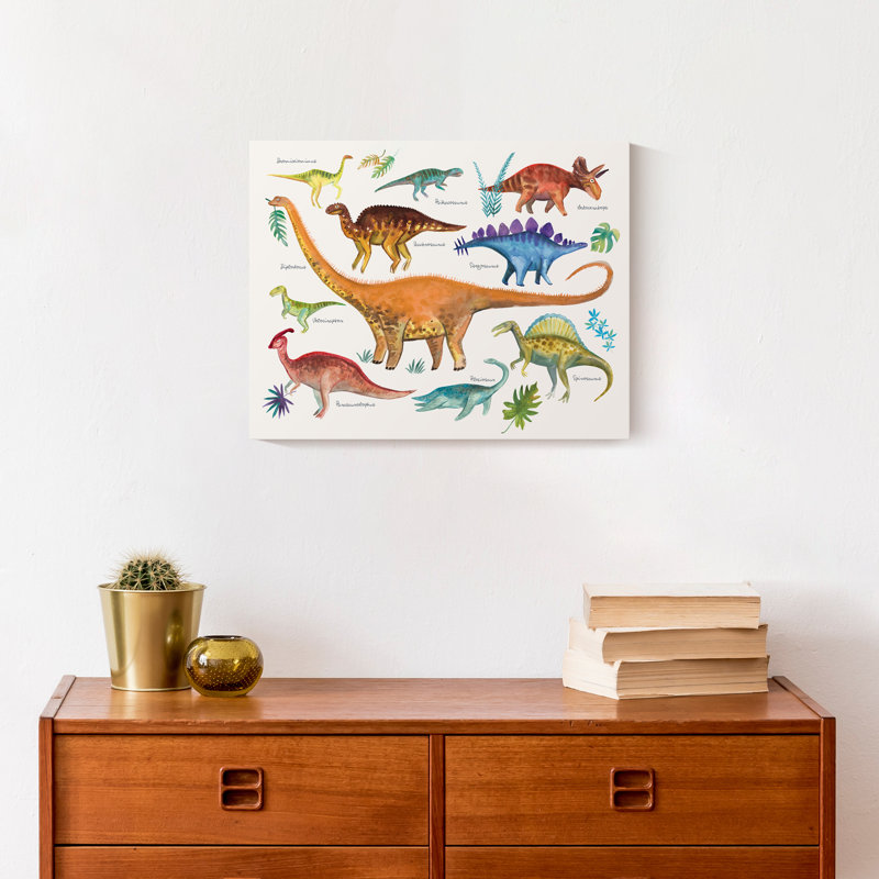 «Dino World», reproduction sur toile, H 11 po x l 14 po x P 1,25 po