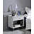 White Printed Faux Marble & Chrome Finish Accent Table