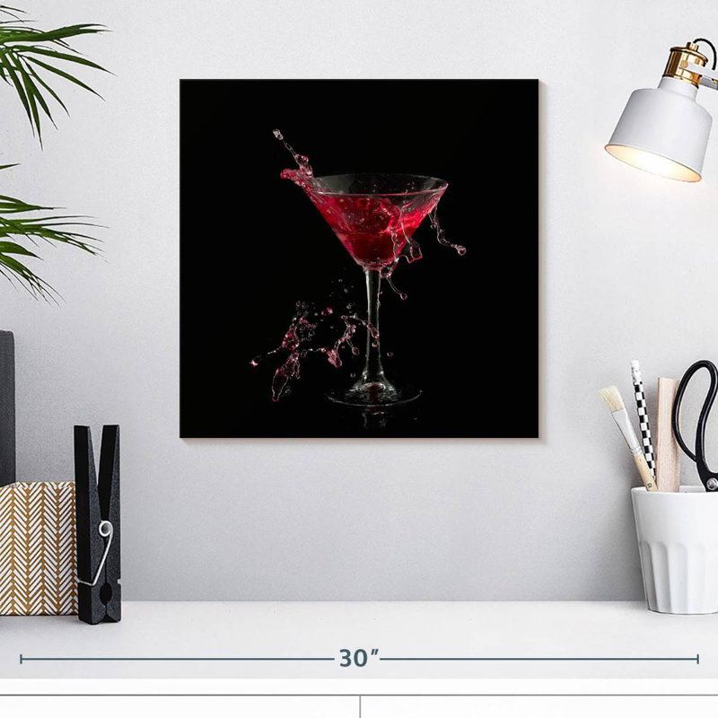 Yarlin Red Martini Splash, 16" H x 16" W