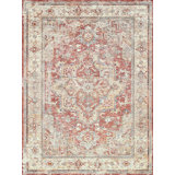 Antique Loom Rust/Beige Polyester powerloom Area Rug