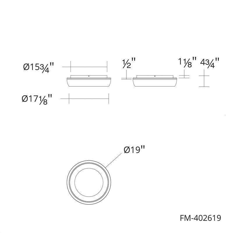 Ringwall Dimmable LED Flush Mount With Built In Color Temperature Switch from 2700K/3000K/3500K/4000K