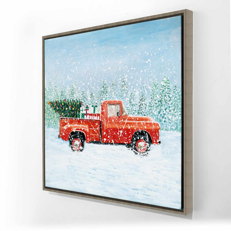 Toile de camion de sapin de Noël | Cadre de transport bleu