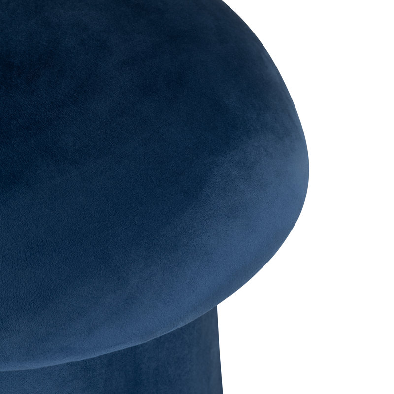 Velvet Mushroom Ottoman W/ Storage, Navy
