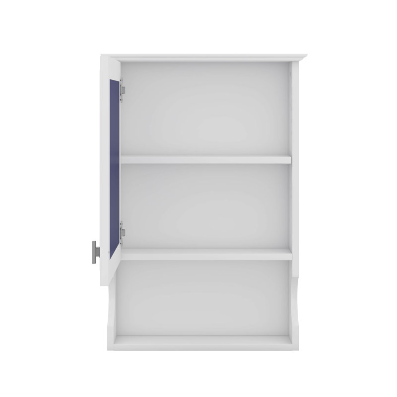 Armoire de rangement murale avec miroir, Blanc