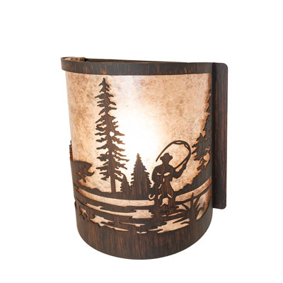 8" Wide Fly Fishing Right Wall Sconce