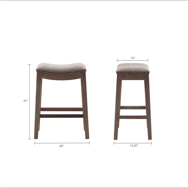 Saddle Counter Stool, Linen, Brown