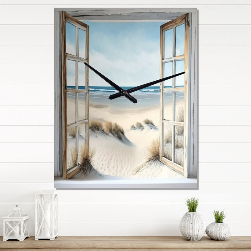 Jaray - Horloge murale moderne plage, H 32 po x l 24 po x P 1 po