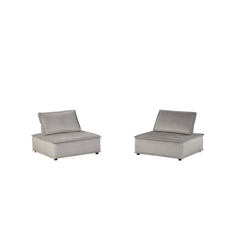 Charmie Velvet Accent Chair, Light Gray