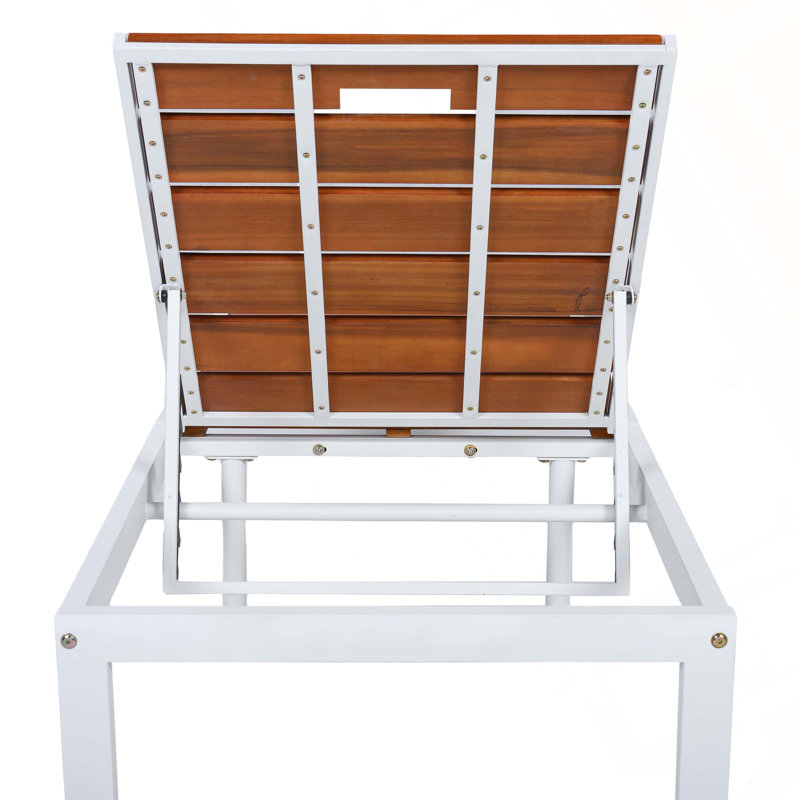 Méridiennes d'extérieur Fauteuil inclinable d'extérieur avec dossier réglable pour patio, bord de piscine ou plage, Brun