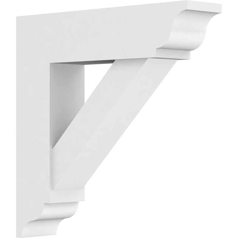 Support standard en PVC de qualité architecturale avec extrémités traditionnelles, H 16 po x l 3 po x P 16 po