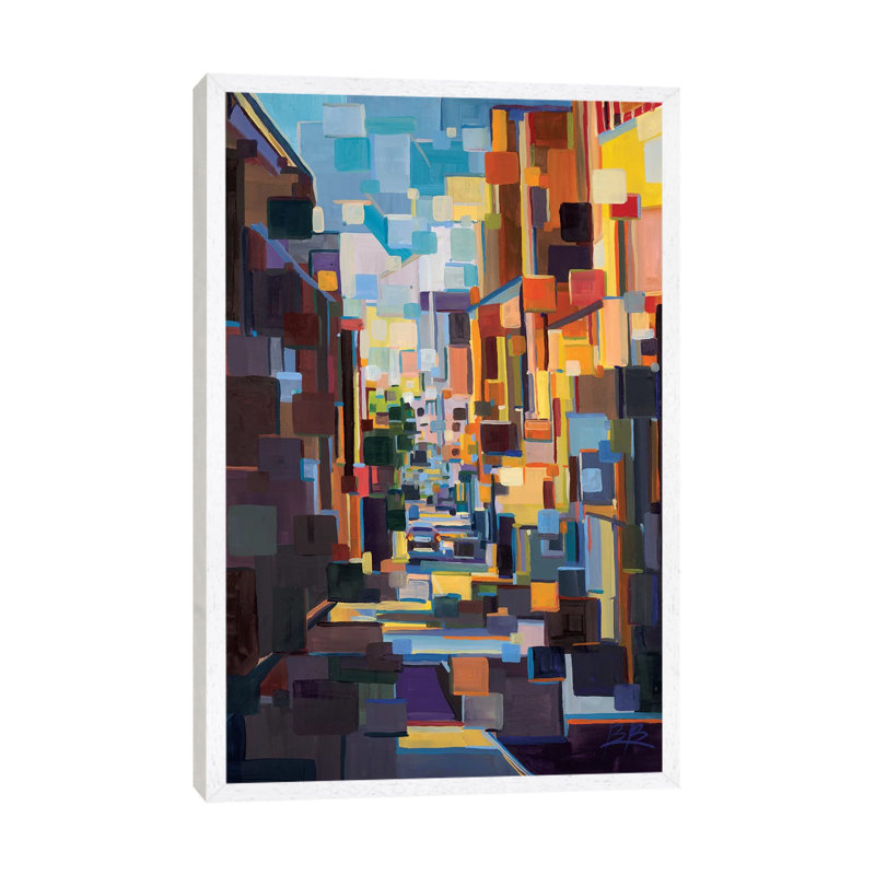 Long Hall In The City Deconstruction by Brooke Borcherding - Print on Canvas, 101.6 cm H x 66.04 cm W, White Framed