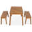 3 Pieces Acacia Wood Table Bench Dining Set