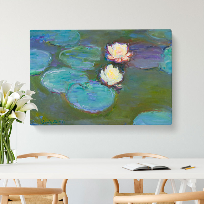 Water Lilies Lily Pond Vol.41 by Claude Monet - Wrapped Canvas Painting, 40cm H x 60cm W x 3cm D
