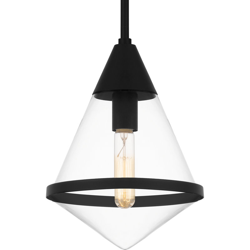Luminaire suspendu géométrique 1 lumière Calaysia, Noir mat