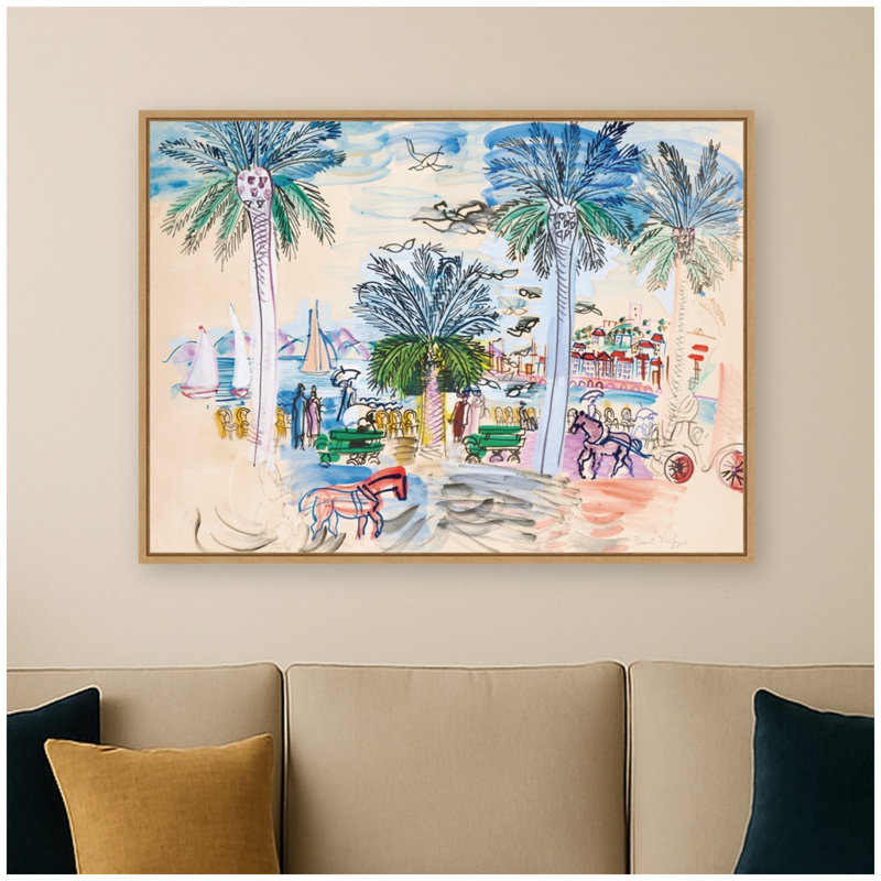 «Cannes le Suquet Croisette Raoul Dufy» par Nostalgia Prints, reproduction d'art sur toile encadrée