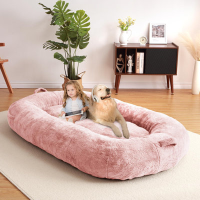 Grand lit pour chien de taille humaine lavable avec housse amovible