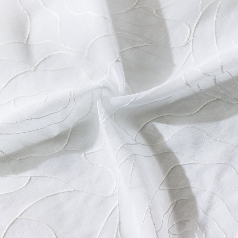 Rideau transparent brodé Clementi, L 52 po x L 95 po