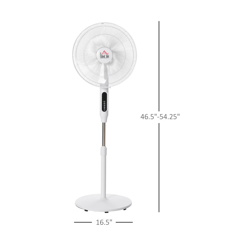 Homcom 54.33'' Oscillating Standing Fan, White