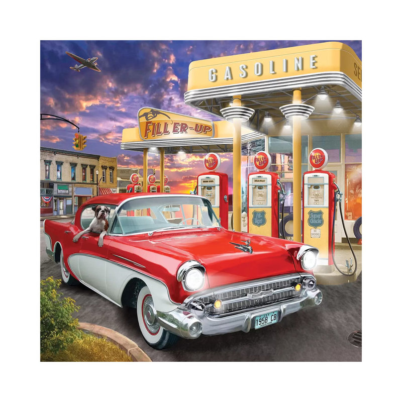 Filler Up by Bigelow Illustrations - Wrapped Canvas Painting, 30.48 cm H x 30.48 cm W