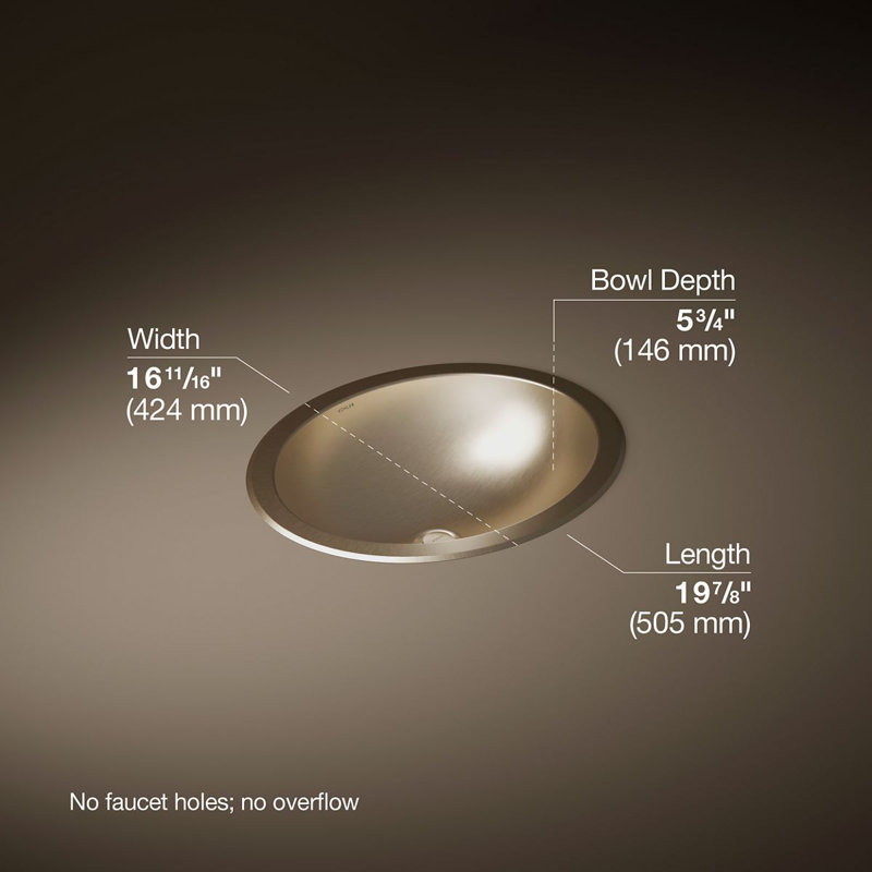 Bachata®20" Oval Drop-In/Undermount Bathroom Sink, No Overflow, Vibrant Brushed Bronze