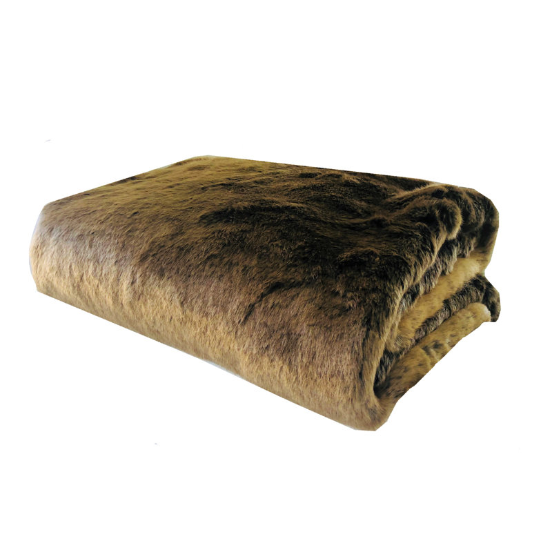 Jeté en fausse fourrure Tissavel Volga, L 110 po x l 80 po