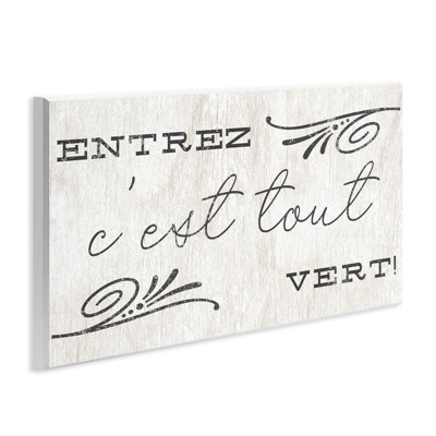 French Come In Phrase Wall Plaque Art by Daphne Polselli