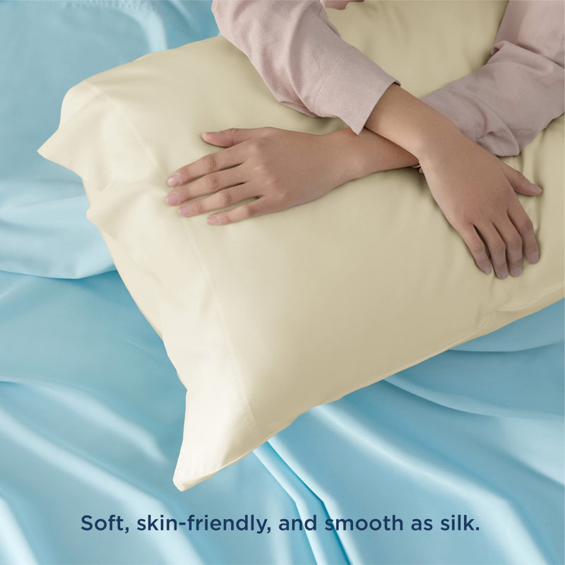 Rayon from Bamboo Cooling Pillowcase, Cream, Queen Pillowcase